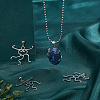 4Pcs 4 Styles Brass Pendant Cabochon Settings KK-PH0010-44P-5