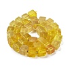 Natural Yellow Fluorite Beads Strands G-G053-B07-01-3