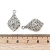 Hollow Out Brass Pendant Rhinestone Settings KK-G532-07P-3