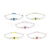 Resin Evil Eye & Acrylic Beaded Stretch Bracelet for Women BJEW-JB08609-1