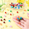 90Pcs 9 Colors Baking Paint Imitation Jade Glass Round Bead with Iron Pendants PALLOY-TAC0281-6