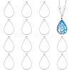 16Pcs 304 Stainless Steel Open Back Bezel Pendants FIND-UN0002-90A-1