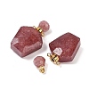 Natural Strawberry Quartz Openable Perfume Bottle Pendants G-I381-02G-03-2