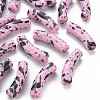 Opaque Spray Painted Acrylic Beads MACR-S372-002F-B03-1