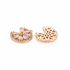 Brass Micro Pave Cubic Zirconia Charms KK-S364-269D-2