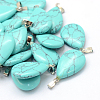 Teardrop Natural & Synthetic Mixed Stone Pendants X-G-Q368-M-2