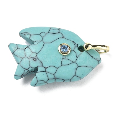 Synthetic Turquoise Carved Pendants G-G460-01G-01-1