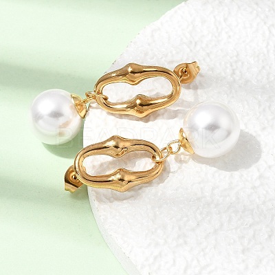 304 Stainless Steel Stud Dangle Earrings EJEW-E618-01G-1