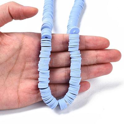 Flat Round Handmade Polymer Clay Beads CLAY-R067-10mm-32-1