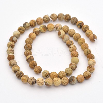 Natural Picture Jasper Beads Strands G-D659-8mm-1