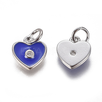Brass Micro Pave Cubic Zirconia Pendants ZIRC-I026-06P-1