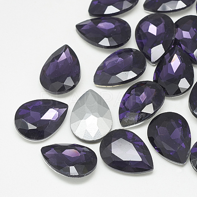 Pointed Back Glass Rhinestone Cabochons RGLA-T081-7x10mm-16-1