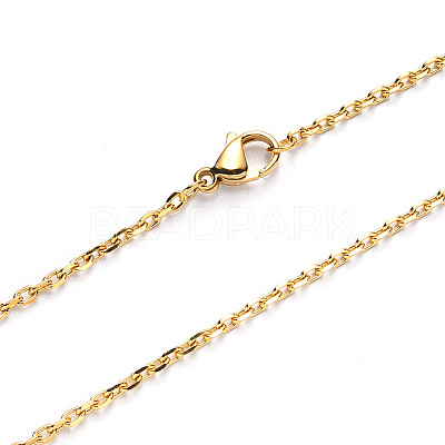 PVD Vacuum Plating 304 Stainless Steel Cable Chain Necklace NJEW-S420-008A-G-1
