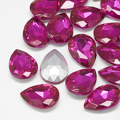 Pointed Back Glass Rhinestone Cabochons RGLA-T081-10x14mm-09-1