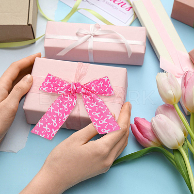 2Rolls 2 Colors Awareness Ribbon Pattern Polyester Ribbon OCOR-DC0001-31-1