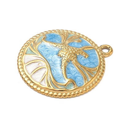 304 Stainless Steel Enamel Pendants STAS-A092-01B-G-1