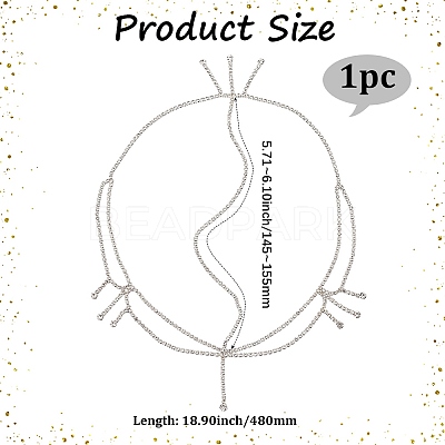 Brass Rhinestone Bridal Headbands for Women OHAR-WH20014-003S-1