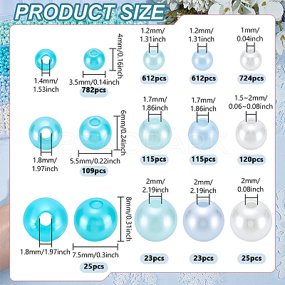 12 Styles ABS Plastic Imitation Pearl Beads FIND-PH0028-47-1