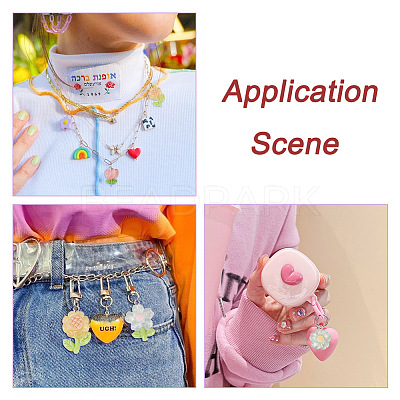 8Pcs 4 Styles Translucent Resin Pendants CRES-FP0001-08-1