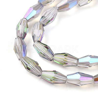 Transparent Electroplate Glass Beads Strands GLAA-K064-05A-01F-1