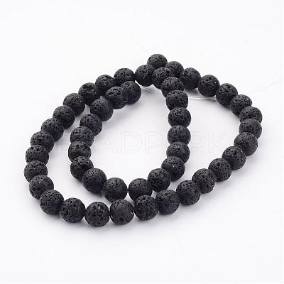 Natural Lava Rock Beads Strands G434-1B-1