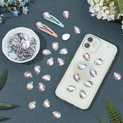 Flat Back Imitation Taiwan Acrylic Rhinestone Cabochons GACR-FG0001-04-1