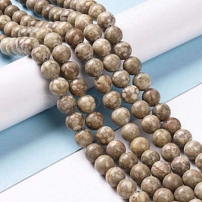 Natural Maifanite/Maifan Stone Beads Strands X-G-I187-6mm-01-1