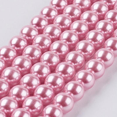 Eco-Friendly Dyed  Glass Pearl Round Bead Strands X-HY-A002-8mm-RB109-1