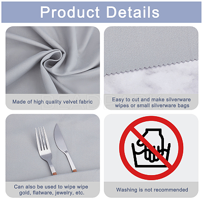 Velvet Silver Polishing Cloth AJEW-WH0661-41-1