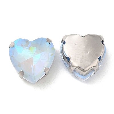 Mocha Fluorescent(MI) Heart Sew on Rhinestone GGLA-C001-01A-P02-1