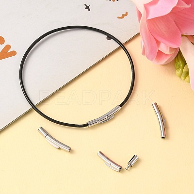 Tarnish Resistant Column 304 Stainless Steel Bayonet Necklace Clasps X-STAS-O035-05-1