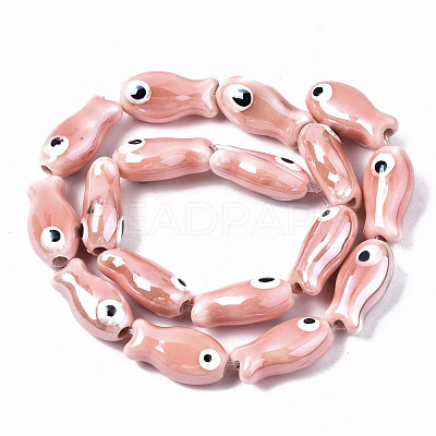Handmade Porcelain Ceramic Beads Strands PORC-T006-03I-1