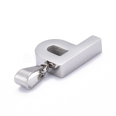 Non-Tarnish 304 Stainless Steel Letter Pendants STAS-H127-P-P-1