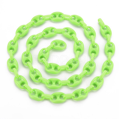 Handmade Opaque Acrylic Coffee Bean Chains CHAC-ZX0001-01G-1