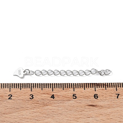 Rhodium Plated 925 Sterling Silver Chain Extenders STER-G036-19P-1