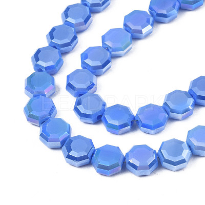 Electroplate Opaque Solid Color Glass Beads Strands EGLA-N002-27-A04-1