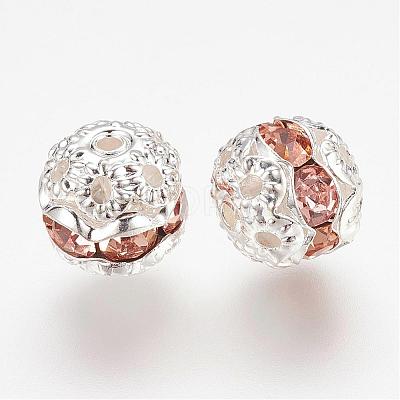 Brass Rhinestone Beads RB-A011-8mm-25S-1