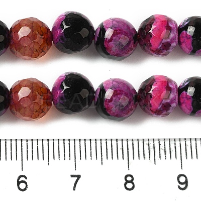 Dyed & Heated Natural Fire Crackle Agate Beads Strands G-P539-B01-07-1