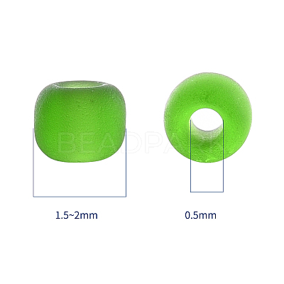 6000Pcs 5 Colors Frosted Opaque Glass Seed Beads SEED-YW0001-17-1