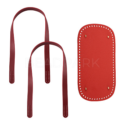 1Pc PU Leather Oval Long Bag Bottoms DIY-TA0015-27-1