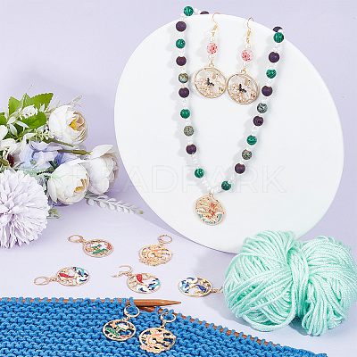 Alloy Enamel Pendant Locking Stitch Markers HJEW-AB00168-1