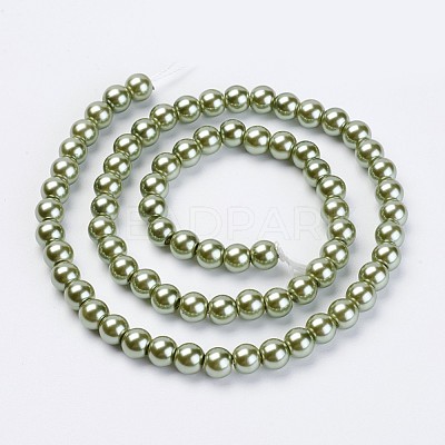 Eco-Friendly Glass Pearl Beads Strands HY-A008-10mm-RB055-1
