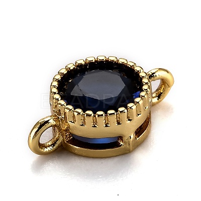 Real 18K Gold Plated Brass Micro Pave Cubic Zirconia Links Connectors ZIRC-L100-010G-1