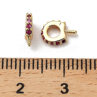 Horse Shoes Rack Plating Brass Micro Pave Cubic Zirconia Pendant Bails KK-S397-07B-1