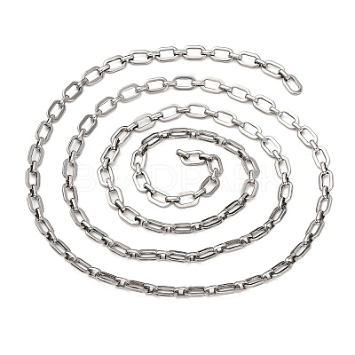 304 Stainless Steel Rectangle Link Chains CHS-S012-26P-A-1