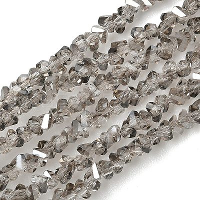 Electroplate Transparent Glass Beads Strands X-EGLA-P061-04C-PL01-1