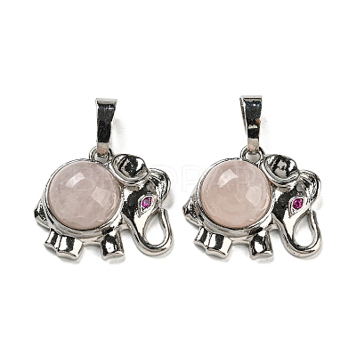 Natural Rose Quartz Pendants G-P517-04P-02-1