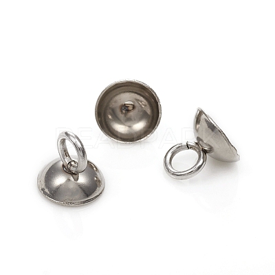201 Stainless Steel Bead Cap Pendant Bails STAS-G224-24P-03-1