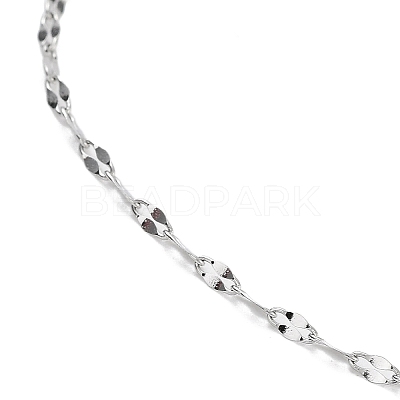 Adjustable 304 Stainless Steel Dapped Chain Necklaces LS-NJEW-K270-02P-1