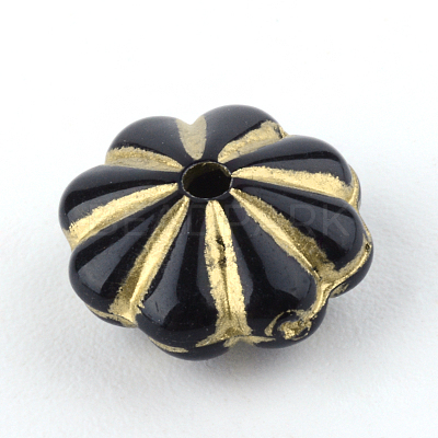 Flower Plating Acrylic Beads X-PACR-Q102-67B-1
